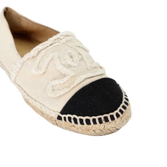Chanel Espadrille 35 Raw Canvas Woven Flats CC-S0207P-C006 - Picture 8 of 11